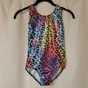 Girl's Rainbow Leopard Leotard